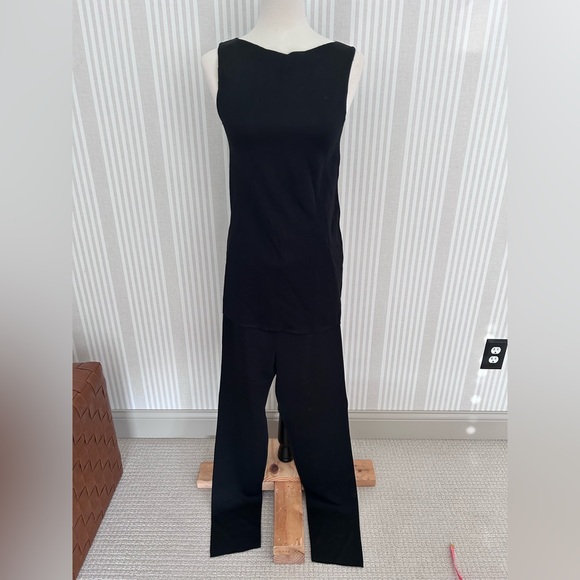 Henri Bendel Vintage 2-piece Pant Suit Black 100% Rayon Size Small Made in Italy - Picture 2 of 10